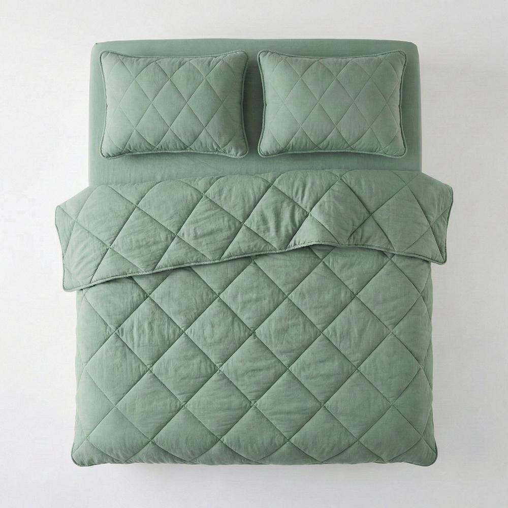 Penelope Microfiber Kumaş Çift Kişilik Yeşil Yastık Yorgan Seti - Colors In Comfort görseli 2