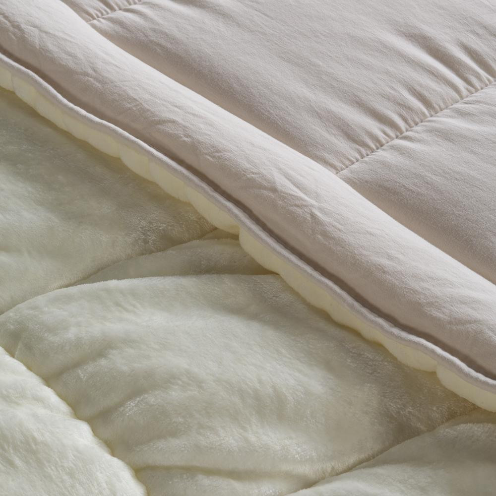 Penelope Çift Kişilik Çift Taraflı Welsoft Yorgan Krem 195x215 Cm - Velour Serisi görseli 4