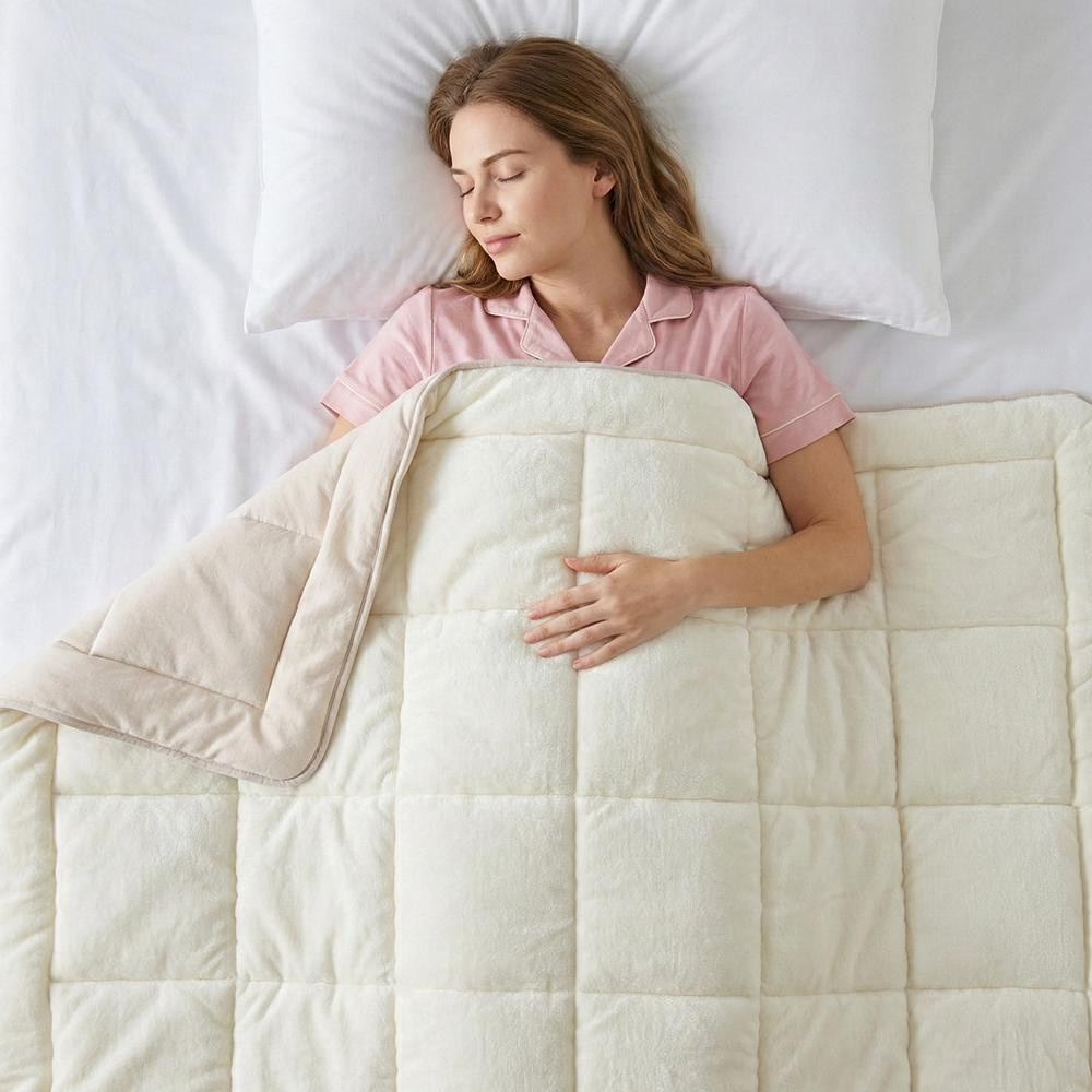 Penelope Çift Kişilik Çift Taraflı Welsoft Yorgan Krem 195x215 Cm - Velour Serisi görseli 1