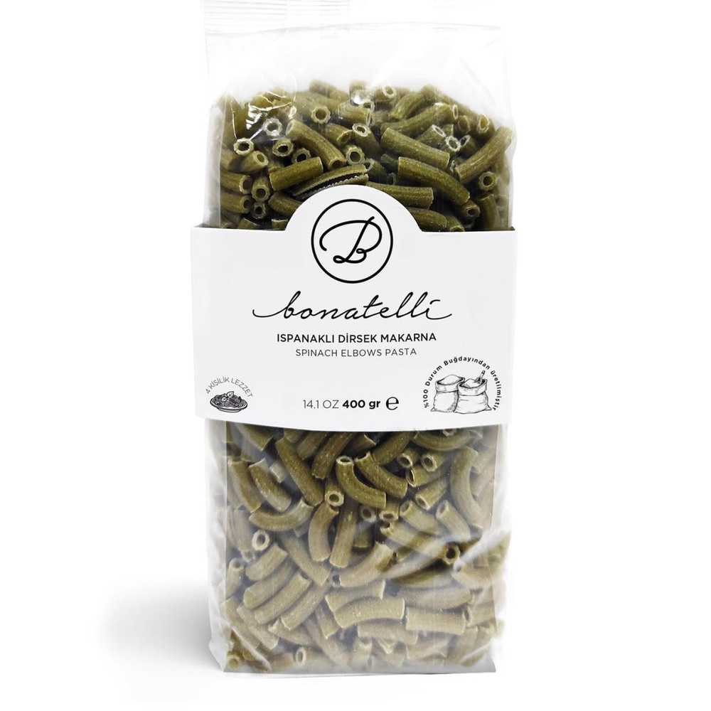 Bonatelli Ispanaklı Dirsek Makarna 400gr görseli 1