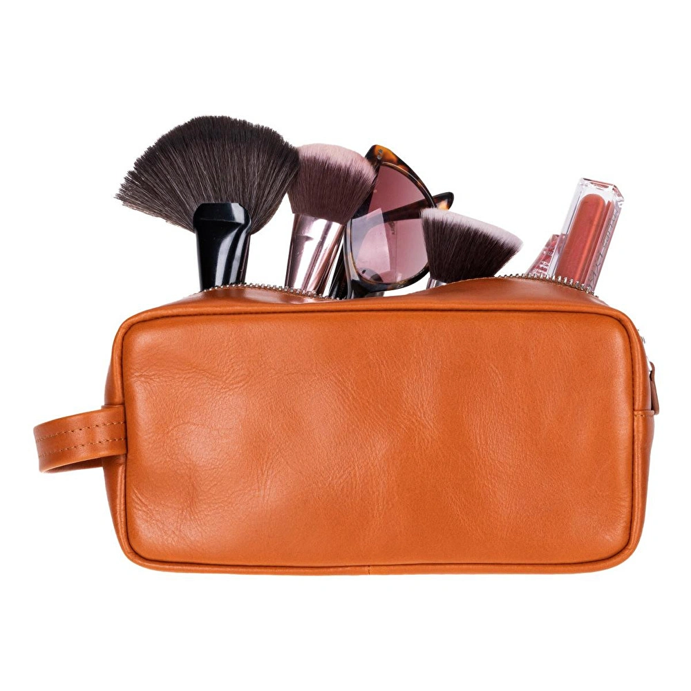 Bloominbag Bloombiel Desert Taba Hakiki Deri Seyahat Ve Makyaj Çantası görseli 5