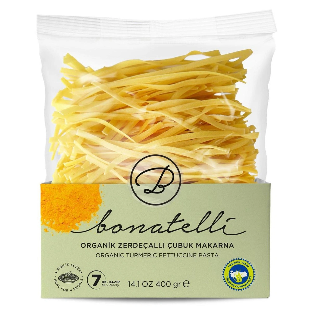 Bonatelli Organik Zerdeçallı Çubuk Makarna 400 G görseli 1