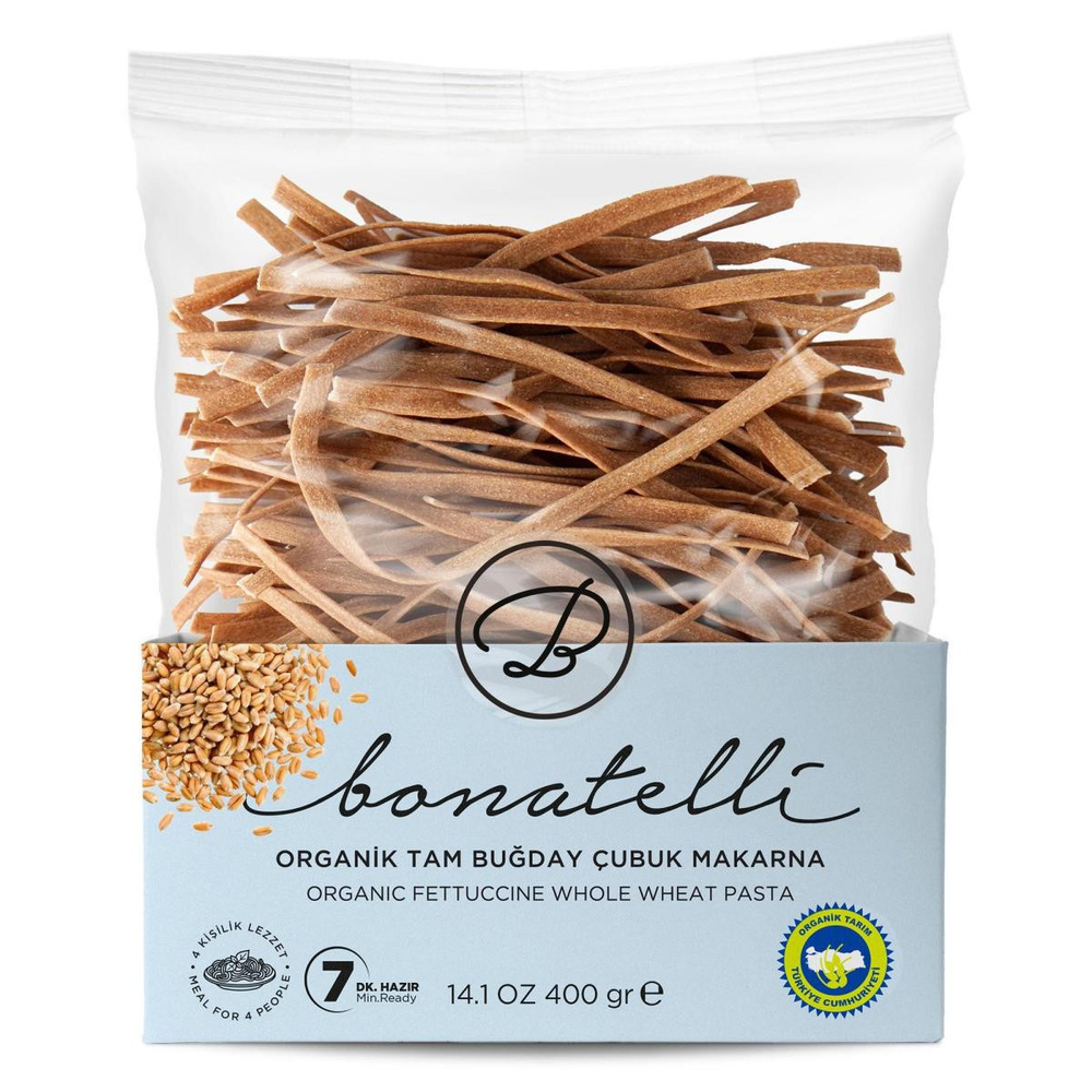 Bonatelli Organik Tam Buğday Çubuk Makarna 400 G görseli 1