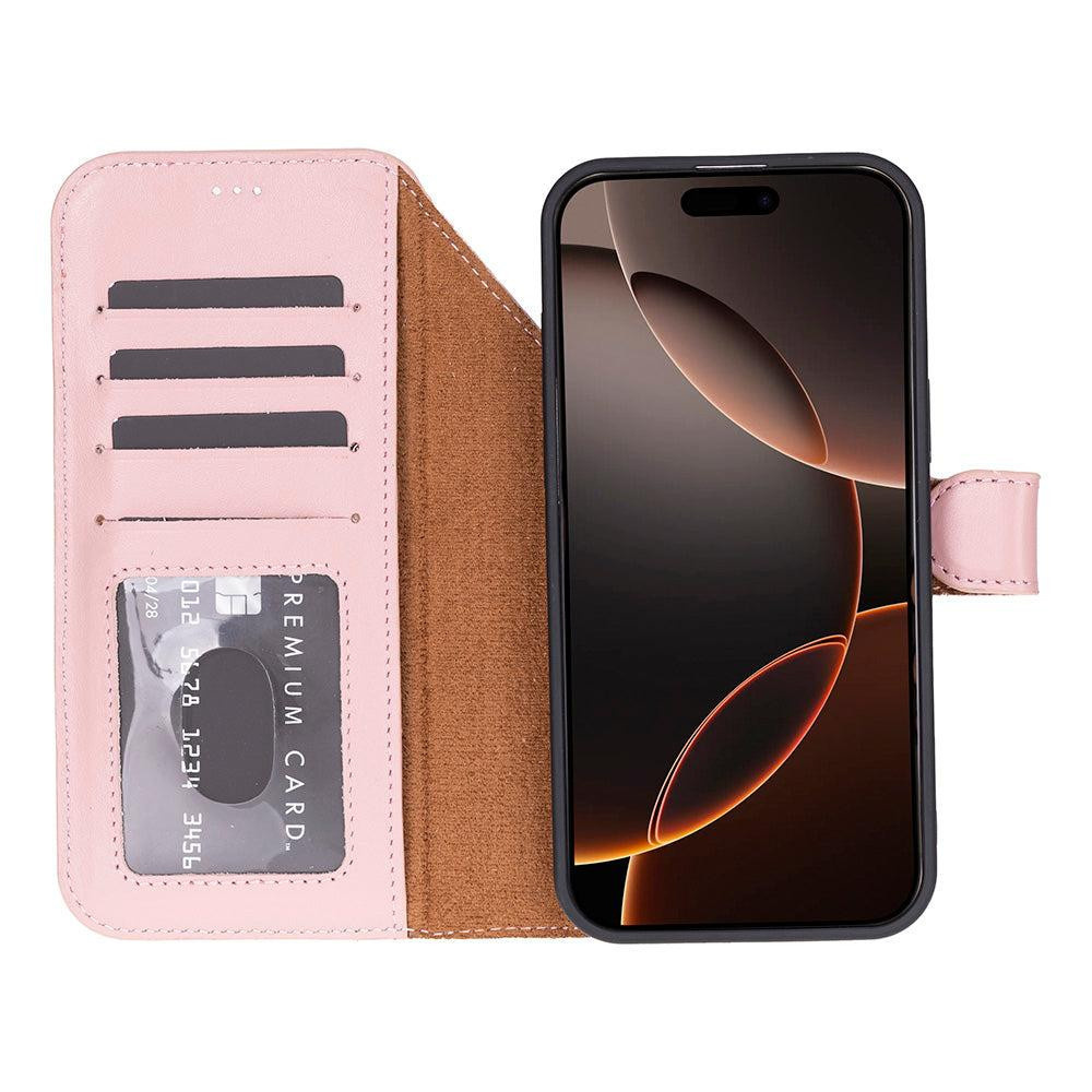 Bloominbag Bloomcase Magic Apple Iphone 17 Pro Max(6.9") Blush Ayrılabilir Hakiki Deri Cüzdanlı Telefon Kılıfı görseli 5