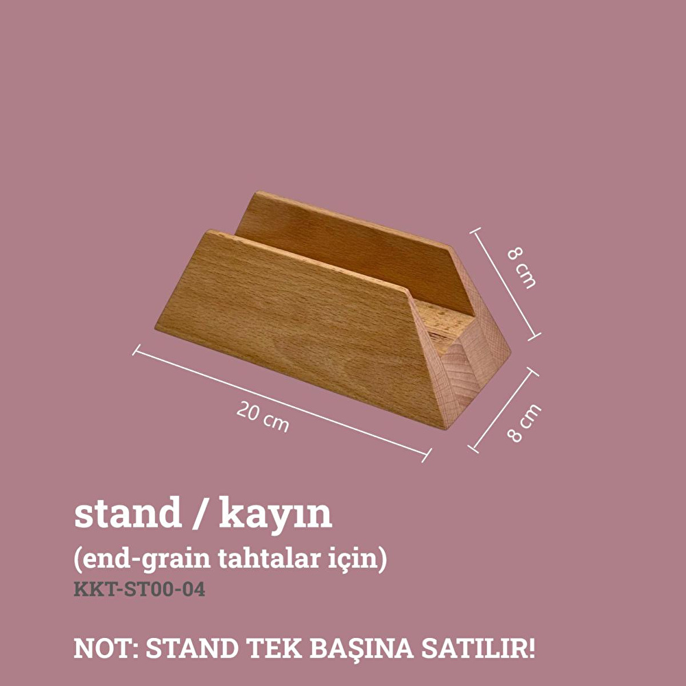 Kaf Ahşap End-Grain Kesme Tahtası Standı / Kayın görseli 2