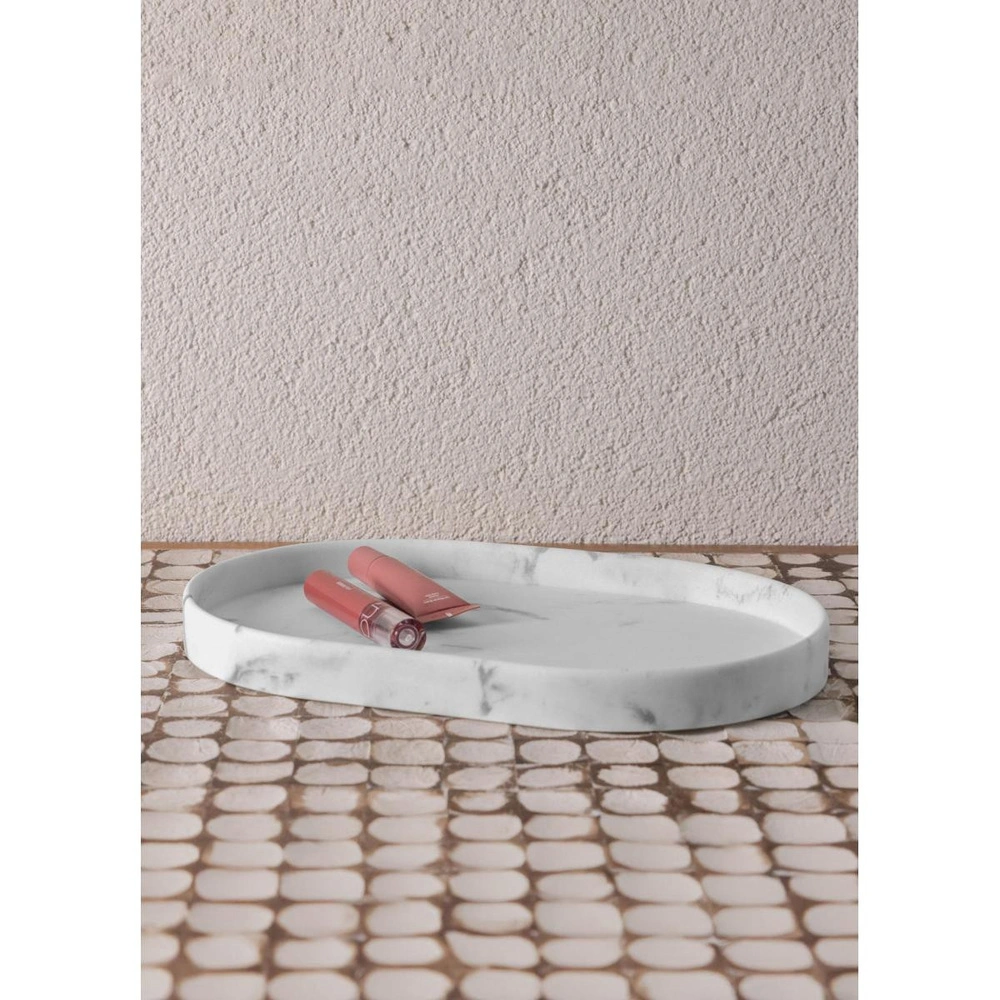 The Mia Marble Banyo Tepsisi Beyaz 30x20x3 Cm görseli 3