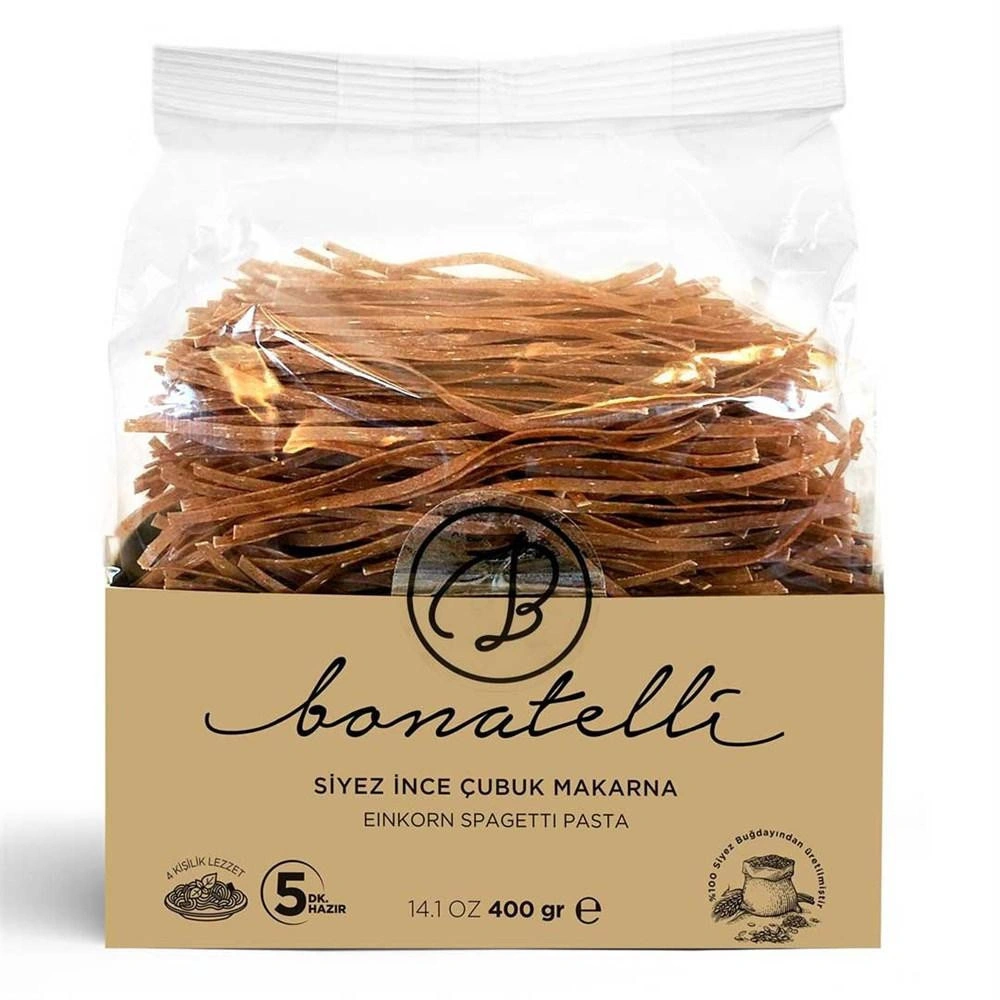 Bonatelli Siyez İnce Çubuk Makarna 400 Gr görseli 1