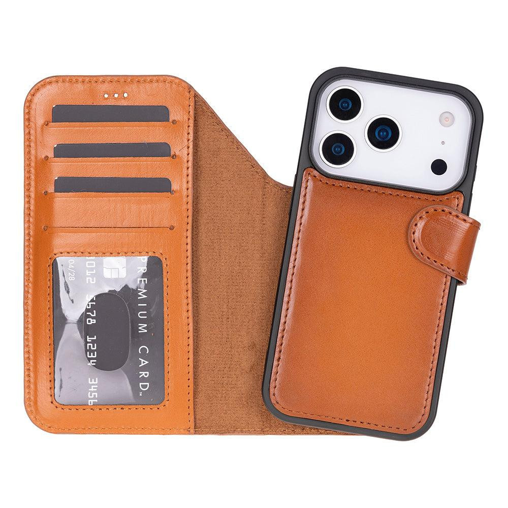 Bloominbag Bloomcase Urban Tan Apple Iphone 17 Pro (6.3") Hakiki Deri Çıkarılabilir Cüzdanlı Telefon Kılıfı görseli 1