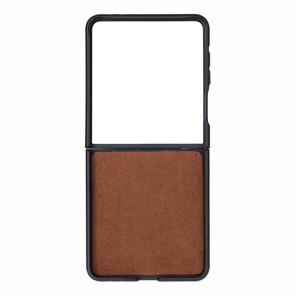 Bloominbag Bloomcase Flex Saddle Brown Hakiki Deri Samsung Galaxy Z Flip 7 Kılıf(6.9"-4.1") görseli 2