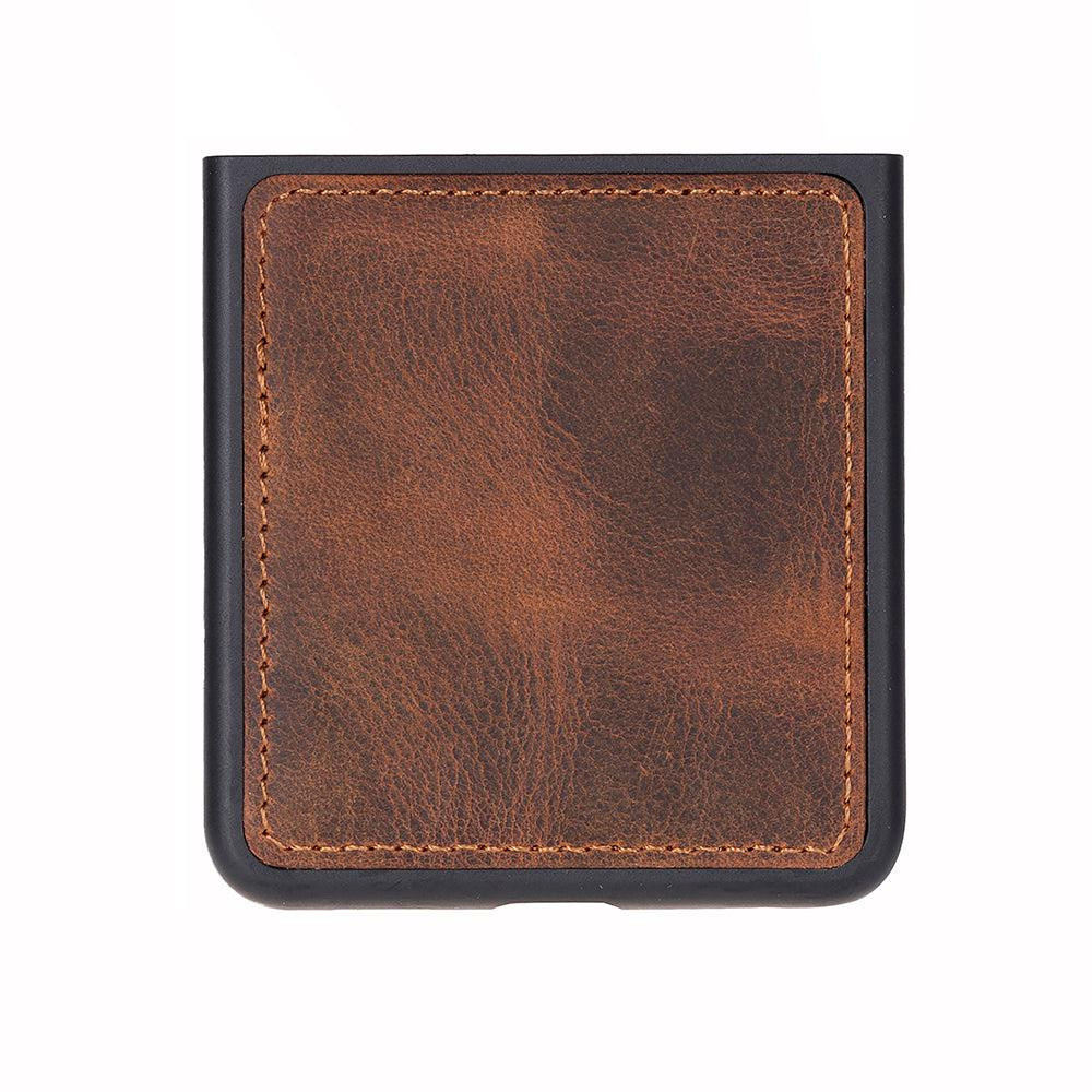 Bloominbag Bloomcase Flex Saddle Brown Hakiki Deri Samsung Galaxy Z Flip 7 Kılıf(6.9"-4.1") görseli 4
