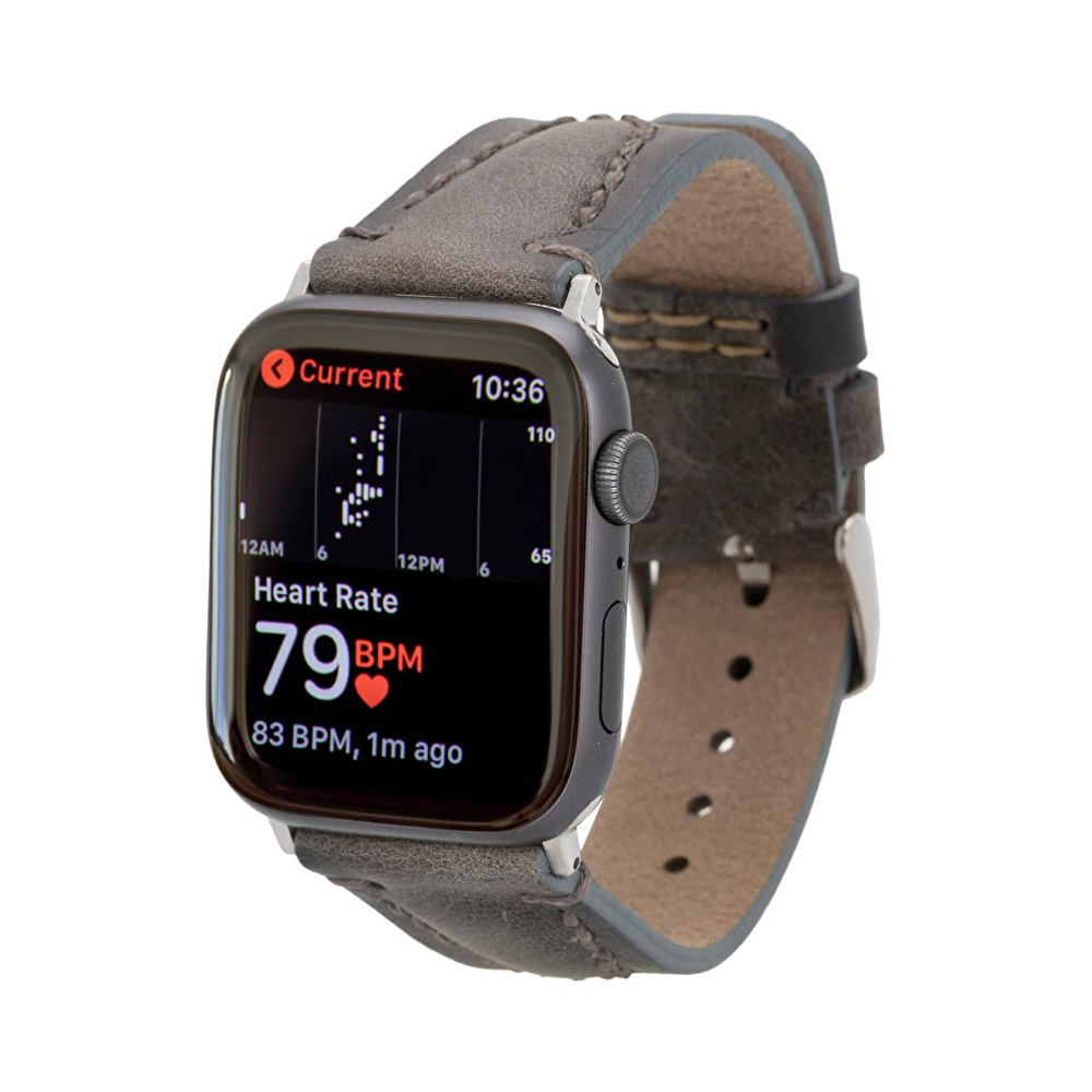 Bloominbag Bloomstrap Avilla Sandy Gray Hakiki Deri Apple Watch Kayışı-44/45/46/49mm görseli 1