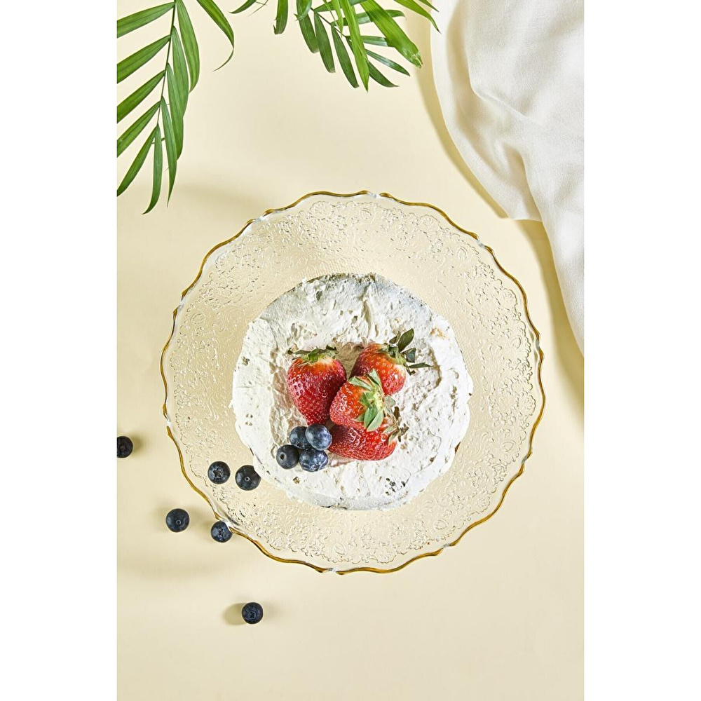 Lora Bianca Goblen 28 Cm Şeffaf Ayaklı Pasta Tabağı Standı Şeffaf görseli 3