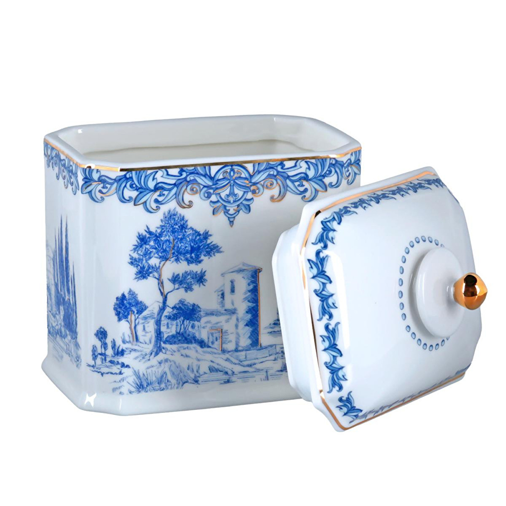 Lucky Art Florance Bone Köşeli Kavanoz 19cm görseli 3
