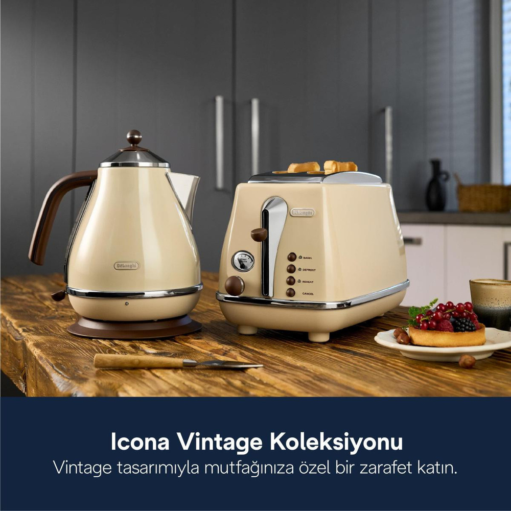 Delonghi Icona Vintage, Kbov2001.bg Su Isıtıcısı Kettle görseli 2
