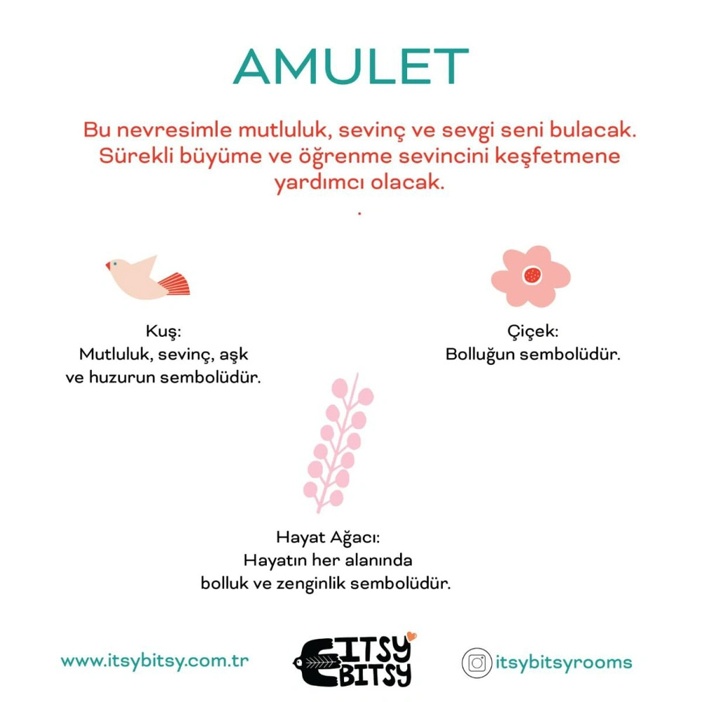 Itsy Bitsy Kids Amulet Çift Taraflı Pamuk Saten Pembe Çocuk Nevresim Seti 140x200cm görseli 6