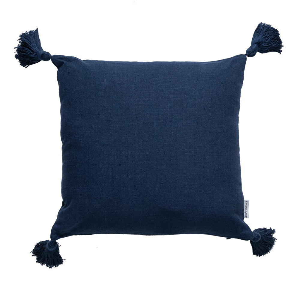 Mudo Home Alba Kirlent Püsküllü Laci̇vert 45x45 Cm görseli 1