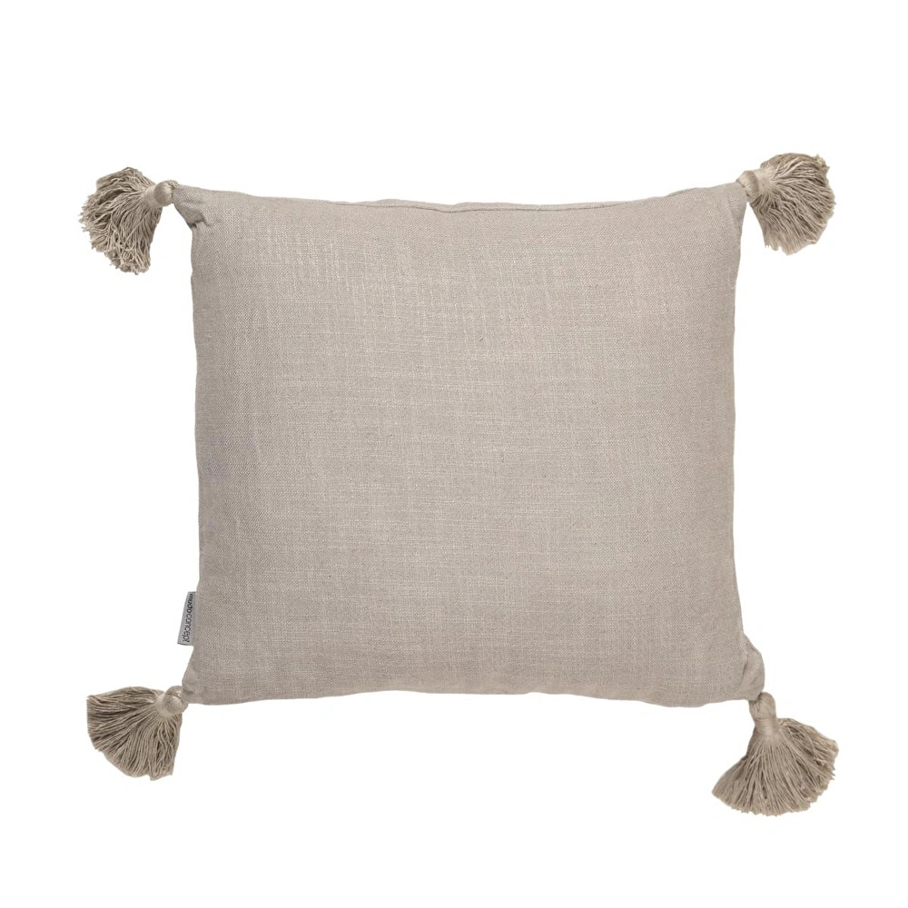 Mudo Home Alba Kirlent Püsküllü Krem 45x45 Cm görseli 1