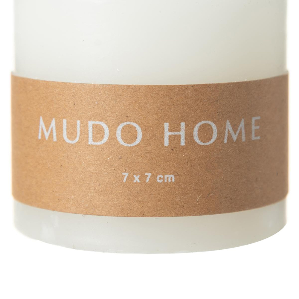 Mudo Home Sütun Mum Beyaz 7x7 Cm görseli 3