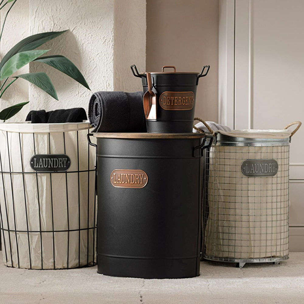 Mudo Home Metal Çamaşir Sepeti̇ 43x34x55 görseli 5
