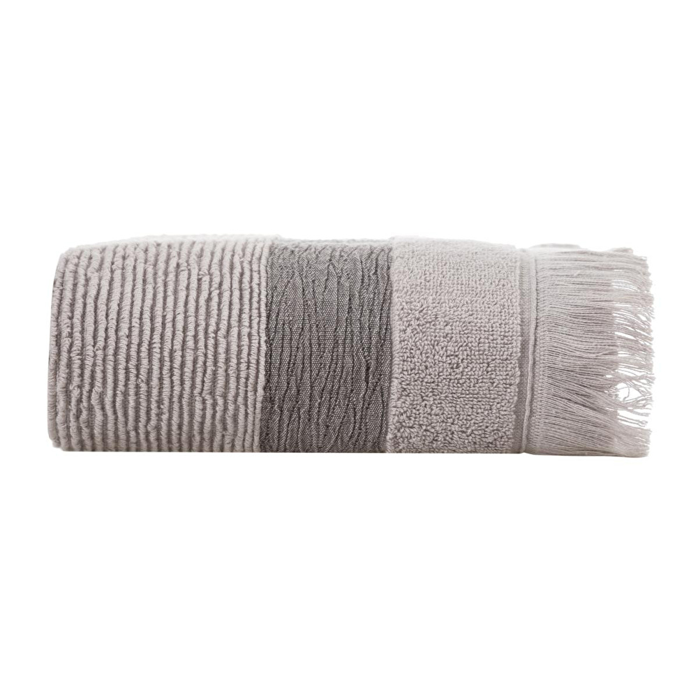 Mudo Home Borla Gri̇ Yüz Havlusu 50x80 Cm görseli 1