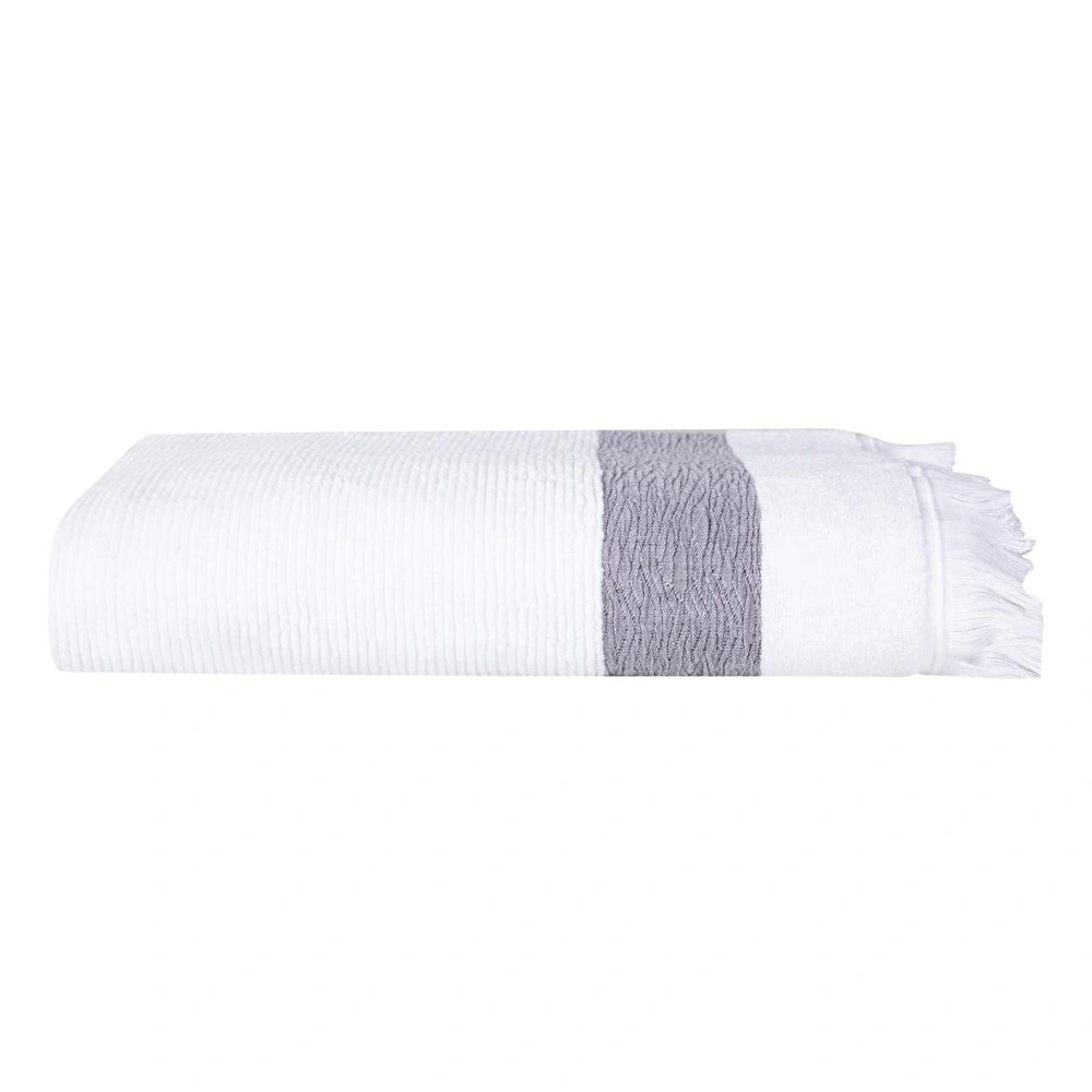 Mudo Home Borla Beyaz Banyo Havlusu 90x150 görseli 1