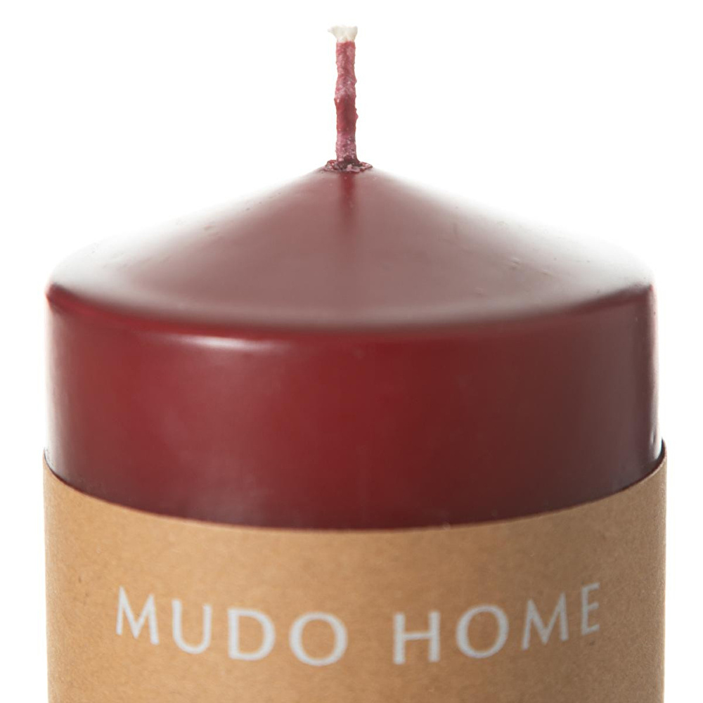 Mudo Home Sütun Mum Bordo 7x7 Cm görseli 4