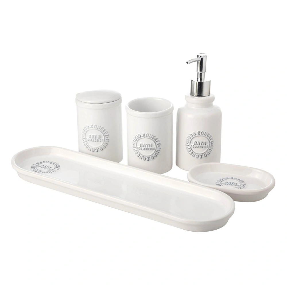 Mudo Home Barnes 5'li̇ Kutulu Banyo Seti̇ Beyaz görseli 1