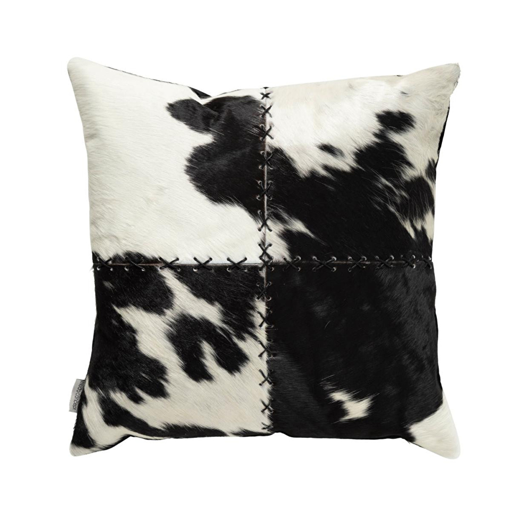 Mudo Home Sophia Deri̇ Kirlent Si̇yah Beyaz 45x45 görseli 1