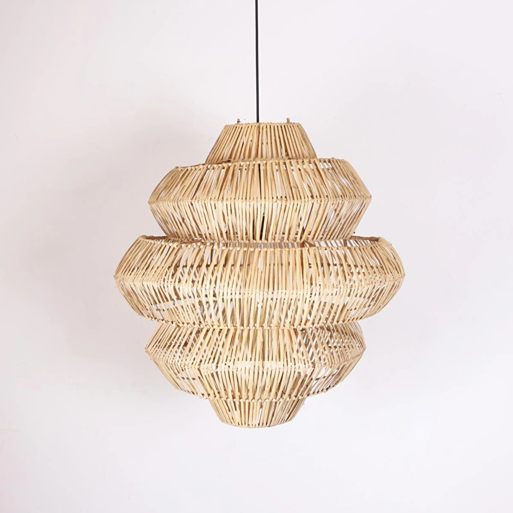 Mylamp Rattan Lucy Aydınlatma 60x60 Cm L Yapımı Doğal Avize görseli 1