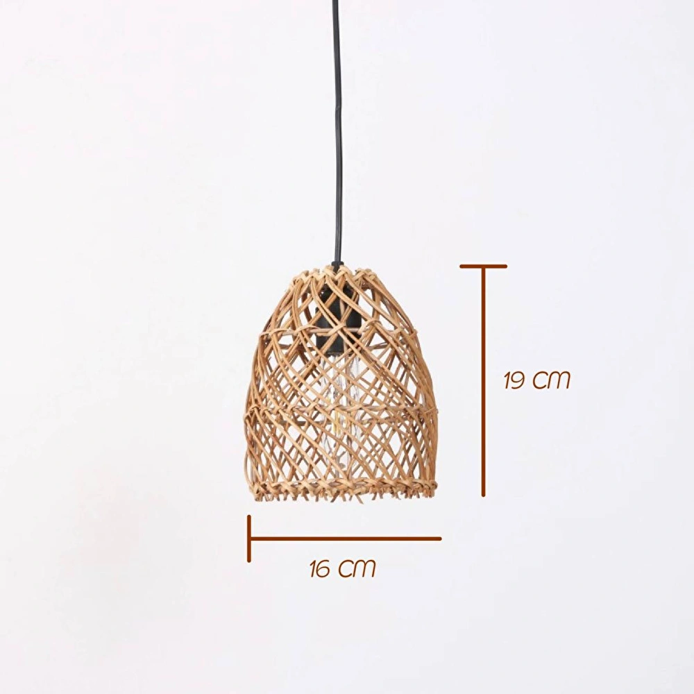 Mylamp Yonca 16x19 Cm. Rattan Lamba görseli 2