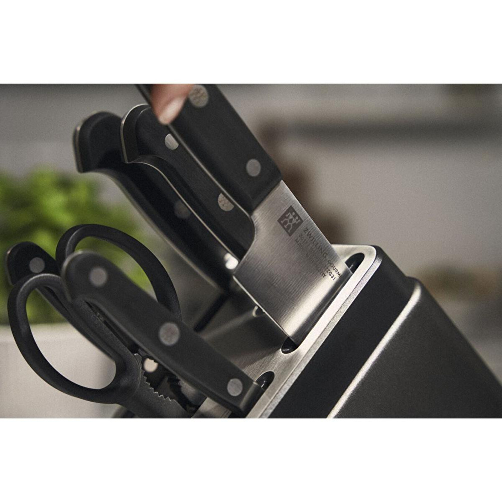 Zwilling Gourmet Blok Bıçak Seti Kendinden Bilemeli 7 Parça Antrasit görseli 5
