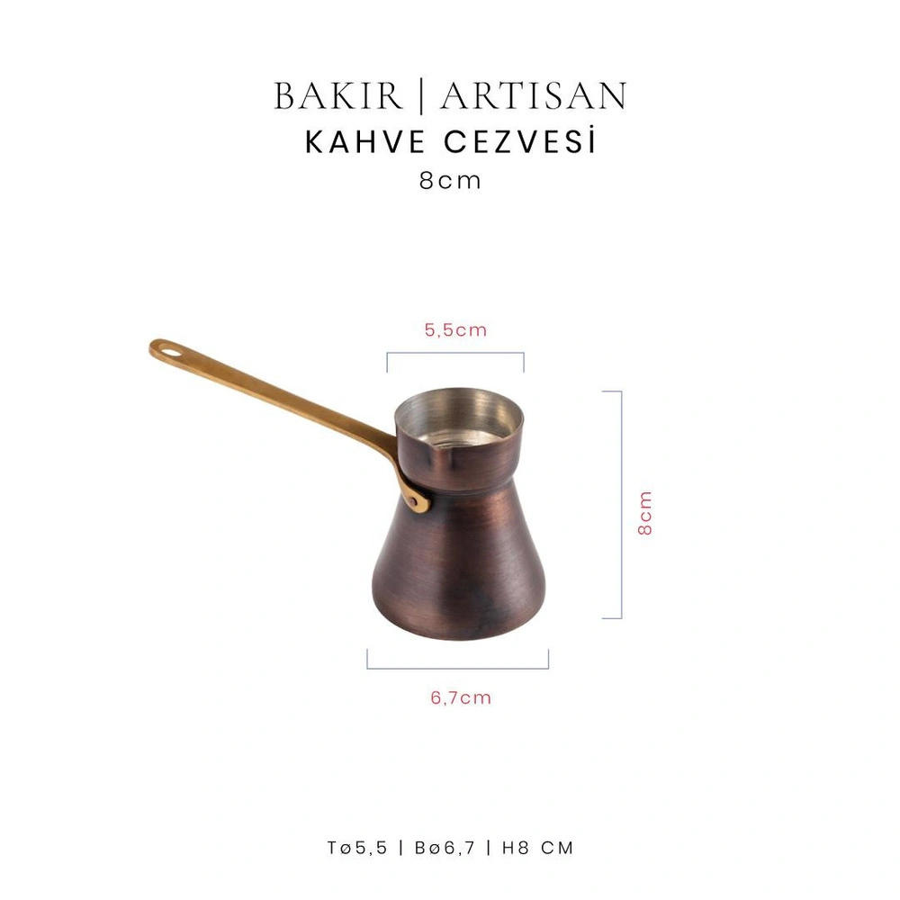 Voeux Artisan Koleksiyonu Bakır Kahve Cezvesi 8 cm görseli 2