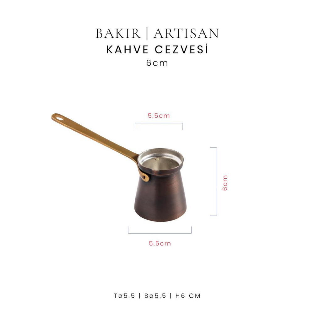 Voeux Artisan Koleksiyonu Bakır Kahve Cezvesi 6 cm görseli 2