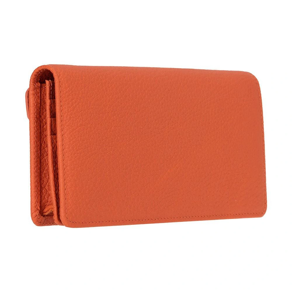 Bloominbag Celestina Pebble Orange Hakiki Deri Telefon Bölmeli Cüzdan görseli 1
