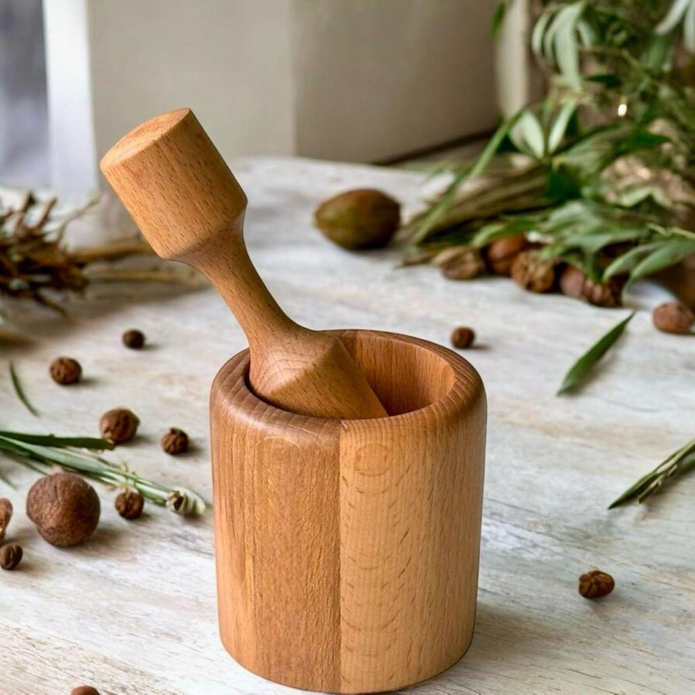 Kaf Ahşap Kayın Havan / Reyhan görseli 2