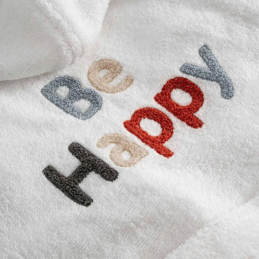 Green Black Be Happy Erkek Çocuk Bornoz Krem/lacivert görseli 4