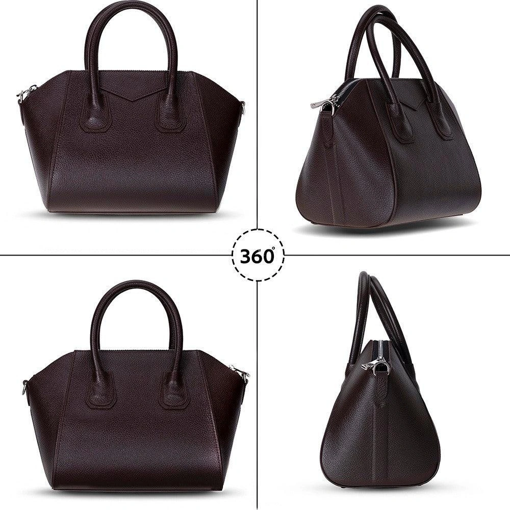 Bloominbag Aria Walnut Brown Medium Hakiki Deri Kadın El & Omuz Çantası görseli 5