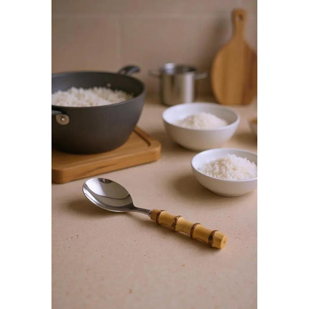 Bambum Mundo Bambu Saplı Pilav Kaşığı 28*7,5cm görseli 1