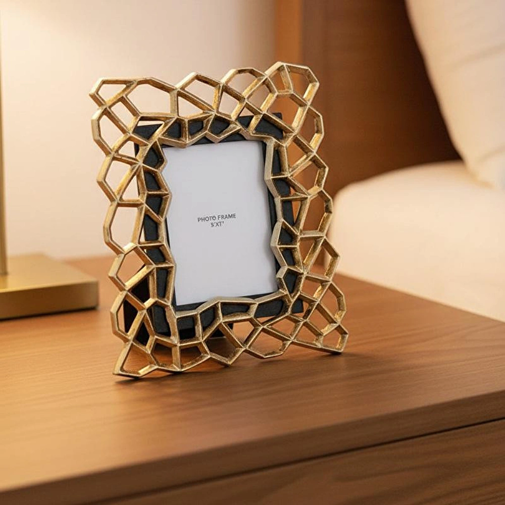 Cornella Pillar Antik Gold Siyah Metal Çerçeve Küçük En:25 Cm X Boy:31 Cm görseli 1