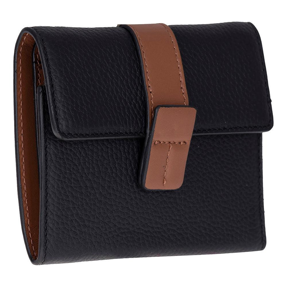Bloominbag Liora Colorband Deri Kadın Cüzdan – Siyah & Karamel görseli 1