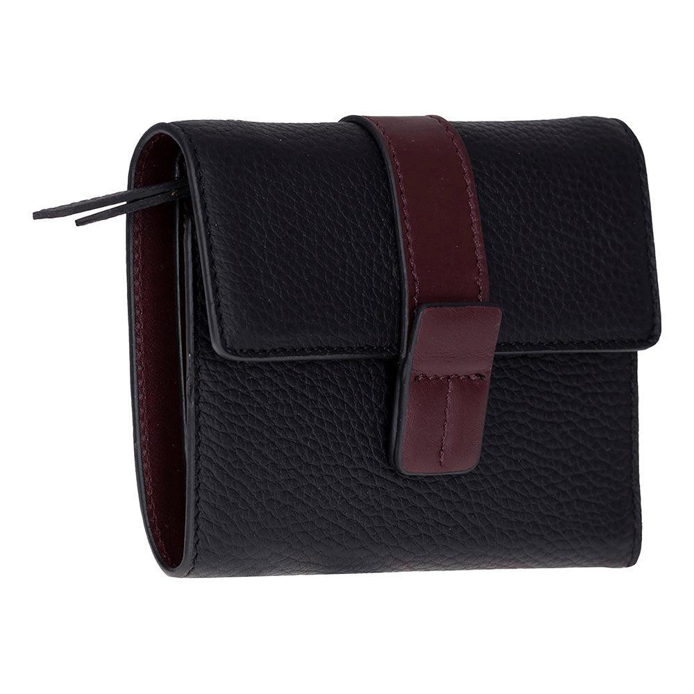 Bloominbag Liora Colorband Deri Kadın Cüzdan – Siyah & Bordeaux görseli 1