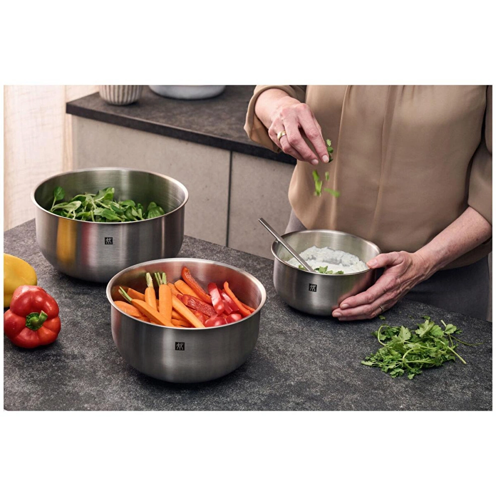 Zwilling Prep Karıştırma Kase Seti 3 Metalik Gri görseli 3