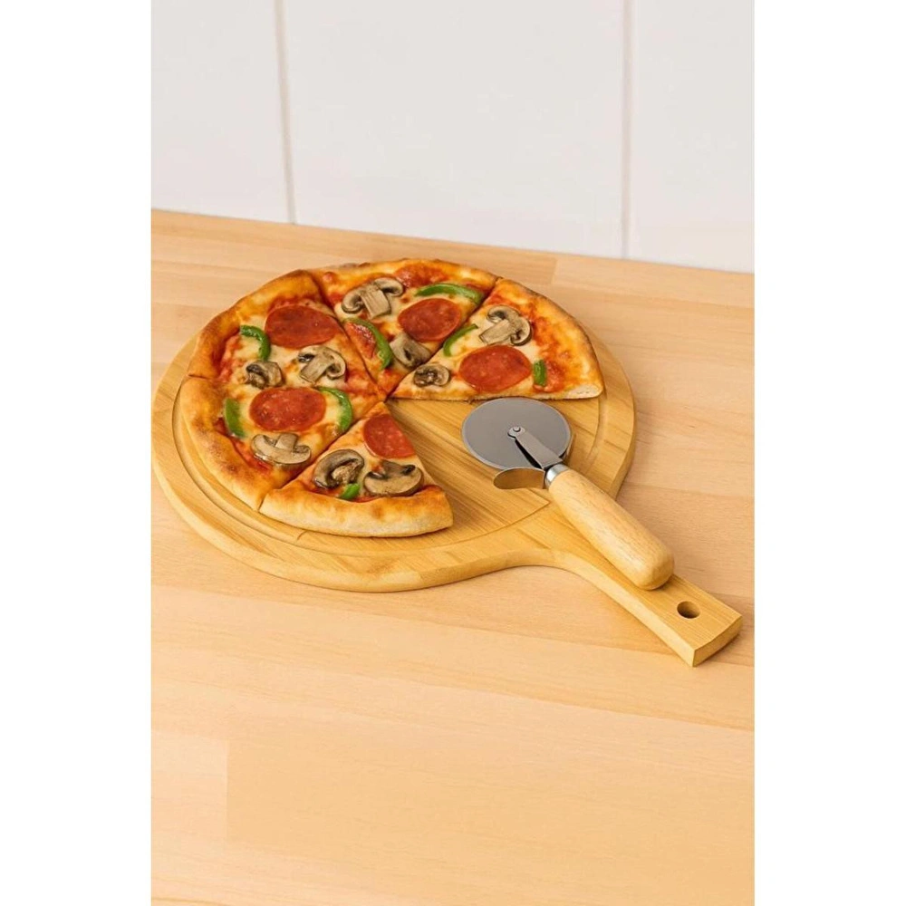 Bambum Napoli - Döner Bıçaklı Yuvarlak Pizza Tahtası görseli 1