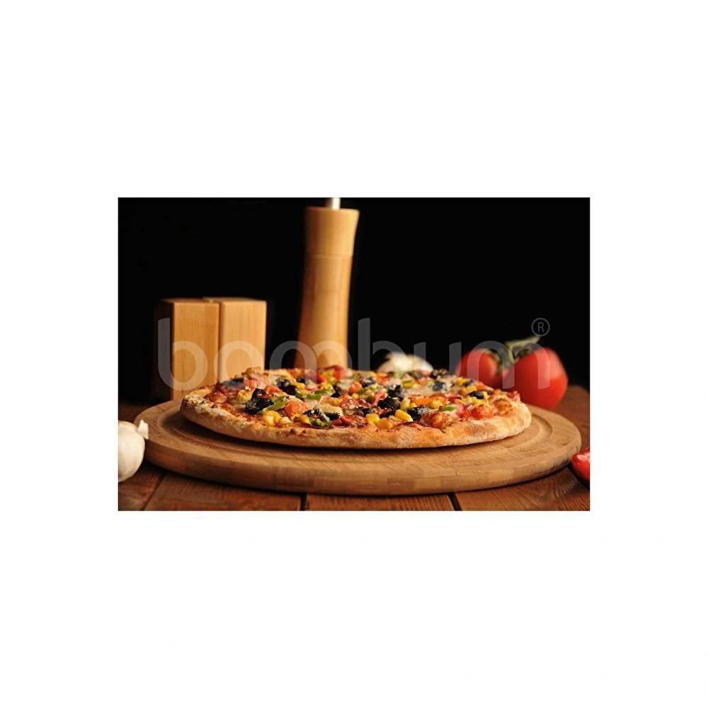 Bambum Errica - Yuvarlak Sunum Tabağı - Kesme Tahtası - Pizza Tahtası görseli 2