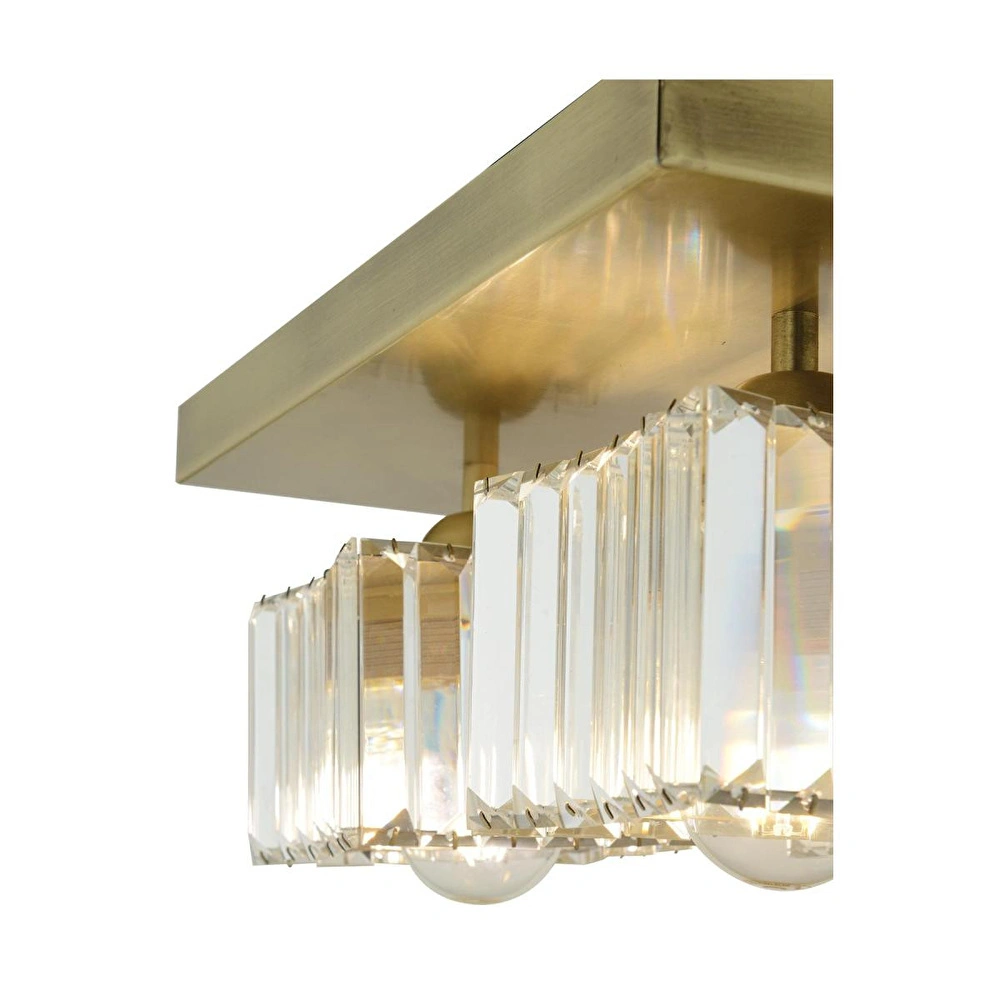 Apliqa Rivia 4 Lü Eskitme Plafonyer Kristalli Taşlı Modern Tasarım Kristal Salon Avize görseli 2