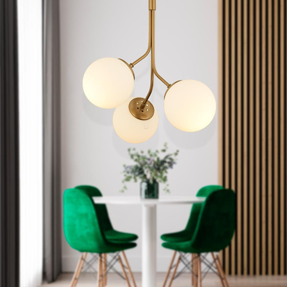 Apliqa Artel 3lü Eskitme Top Avize Modern Sarkıt, Mutfak Yatak Odası Salon Avize görseli 1
