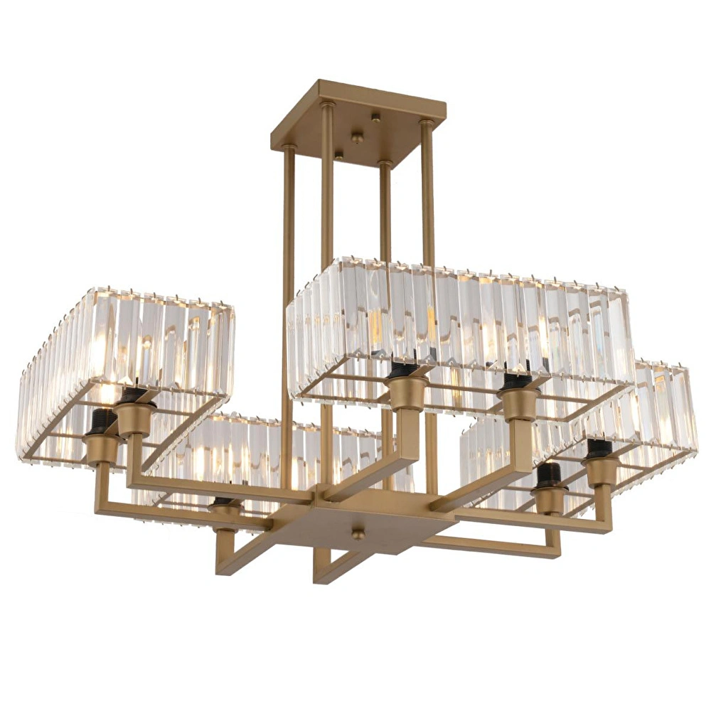 Apliqa Brambles 8'li Eskitme Kristalli Taşlı Modern Tasarım Kristal Salon Avize görseli 3
