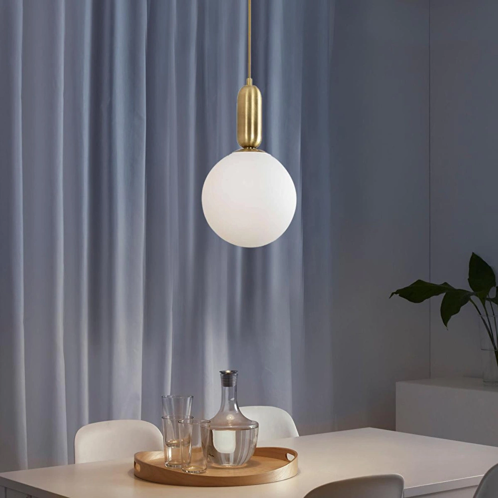 Apliqa Arlo Tekli Eskitme Camlı Sarkıt -led Ampul Dahil Top Avize Modern Koridor Mutfak Salon Sarkıt Avize görseli 1