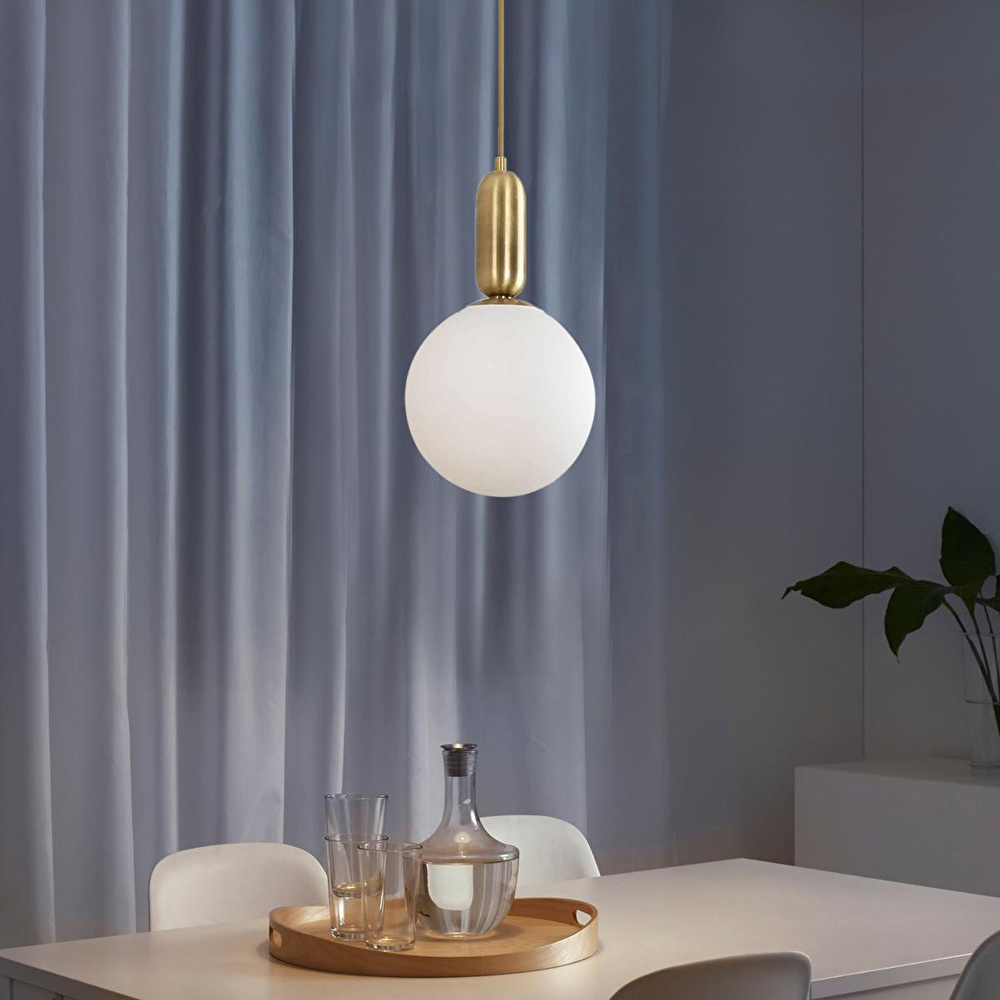 Apliqa Arlo Tekli Eskitme Camlı Sarkıt -led Ampul Dahil Top Avize Modern Koridor Mutfak Salon Sarkıt Avize görseli 3
