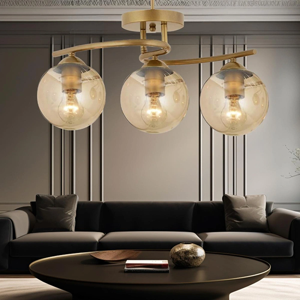 Apliqa Elite 3lü Eskitme Bal Camlı Modern Mutfak Yatak Odası Salon Avize görseli 1
